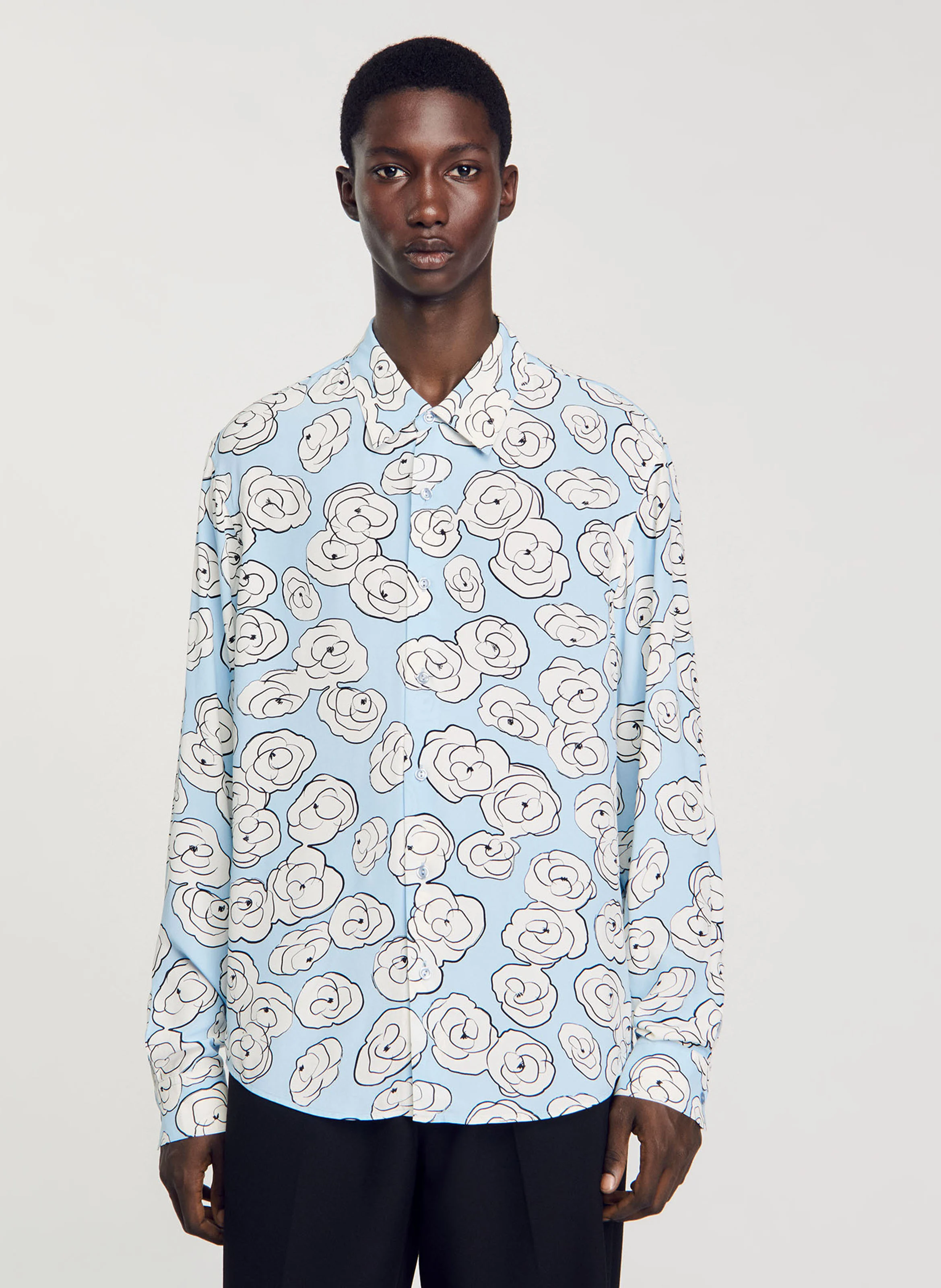 Chemise col classique imprimée | Bleu