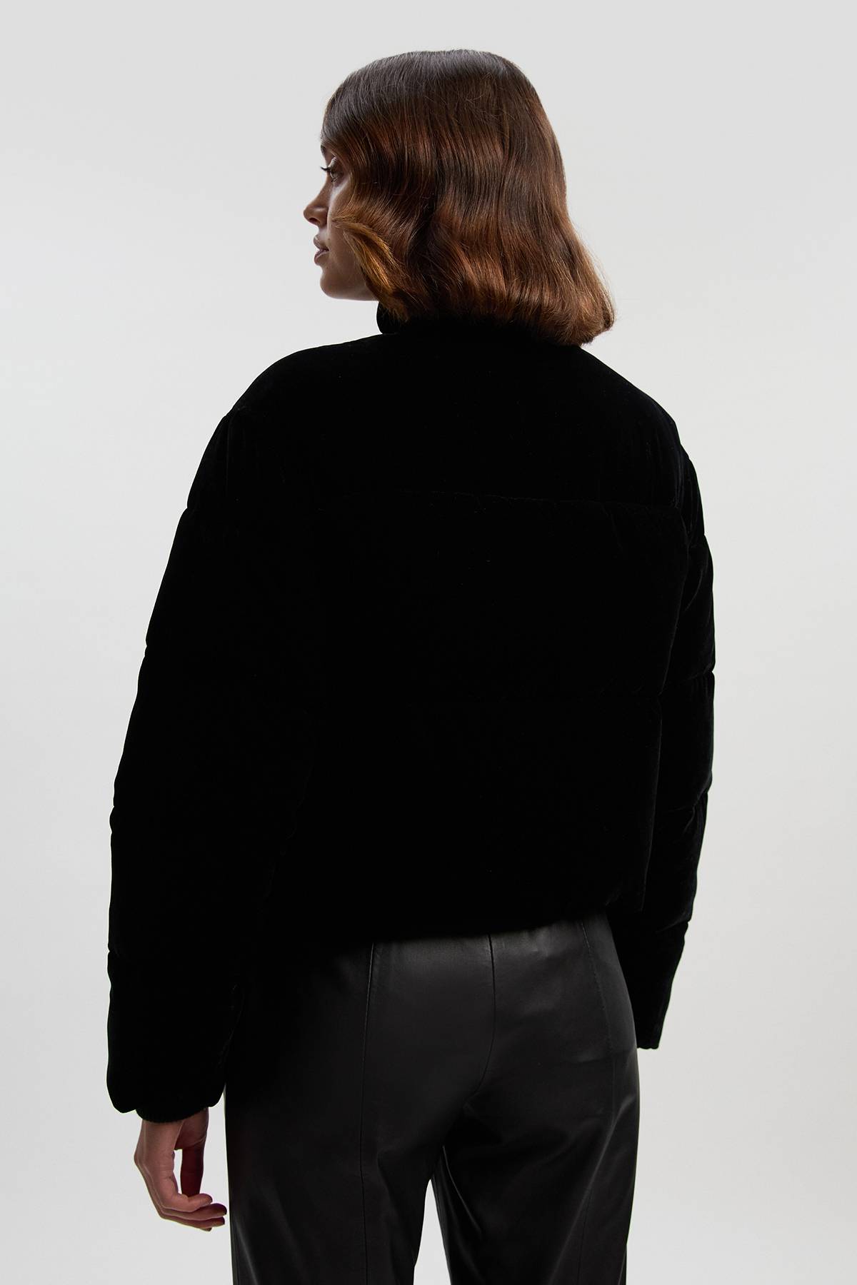 KarenMillen Manteau Court Matelassé en Velours
