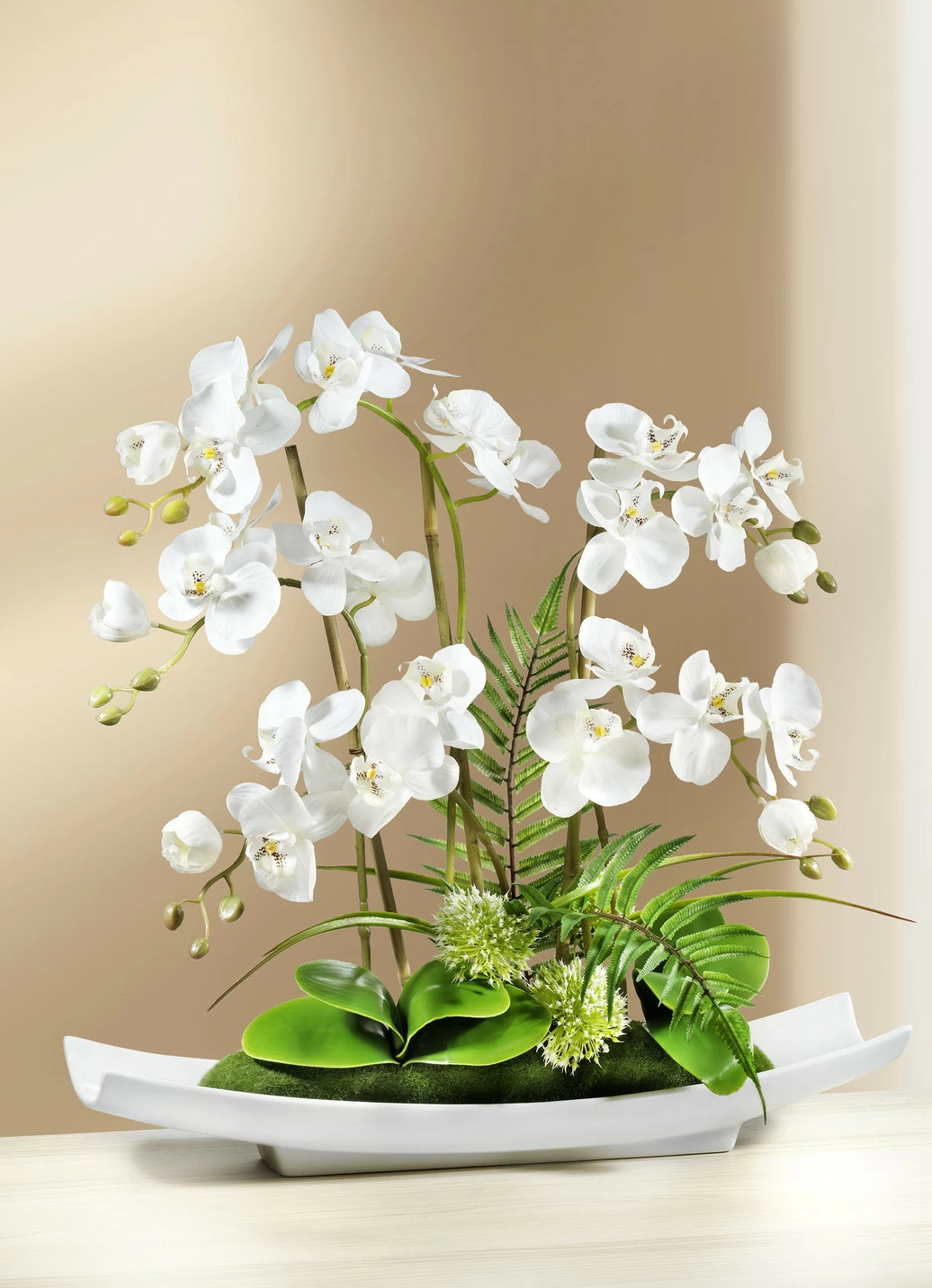 Orchideen-Gesteck in Schale