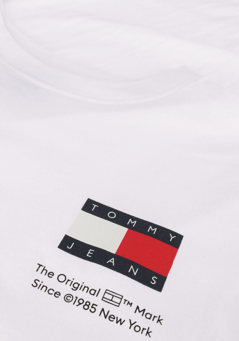TOMMY JEANS witte tommy jeans t-shirt tjm slim essential flag tee