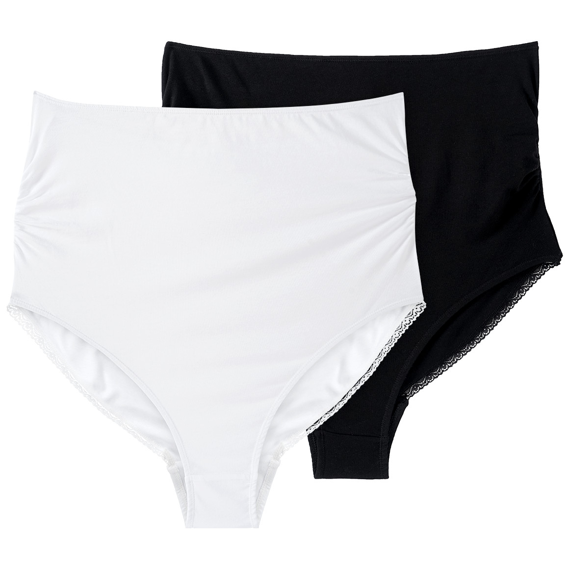 Gina Mama 2 Damen Umstands-Slips mit Spitze weiss / schwarz