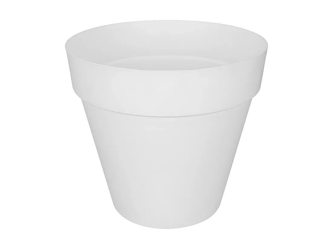 Pot de fleurs rond Loft Urban avec roues Ø 40 x H.35 cm - Blanc