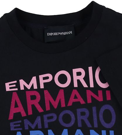 Emporio Armani T-Shirt - Navy m. Print/Glitzer
