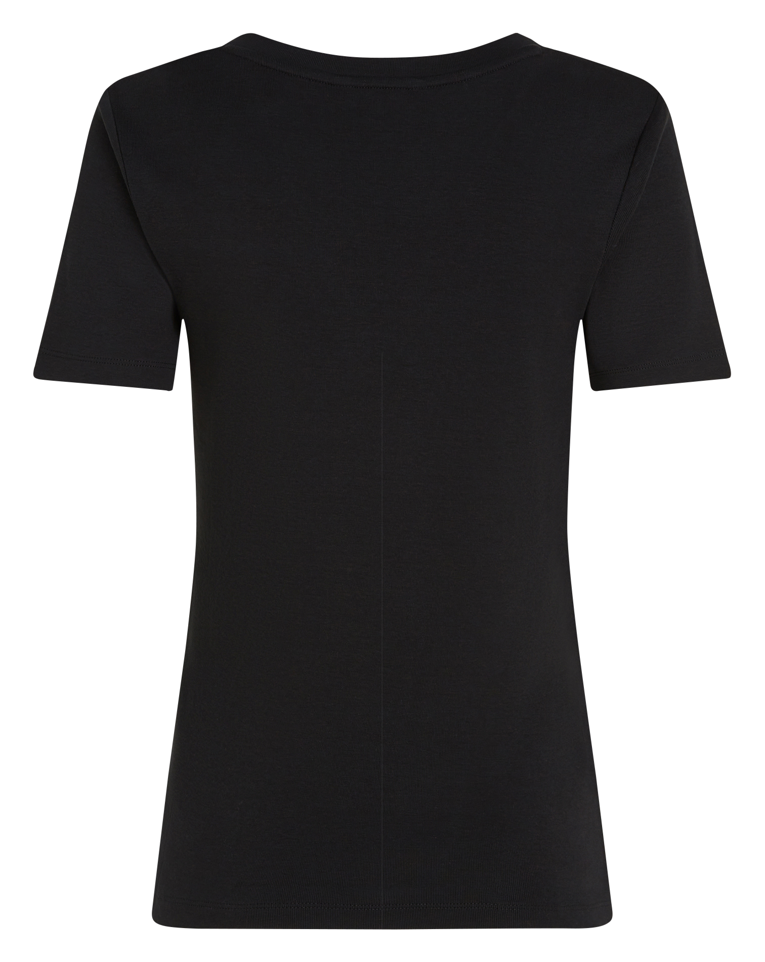 Tee-shirt ajusté col V en coton | Noir