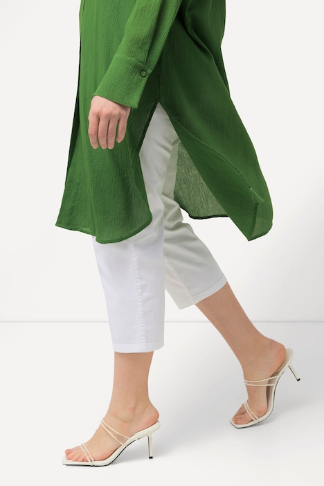 Longbluse, Struktur, A-Linie, Tunika-Ausschnitt, Langarm