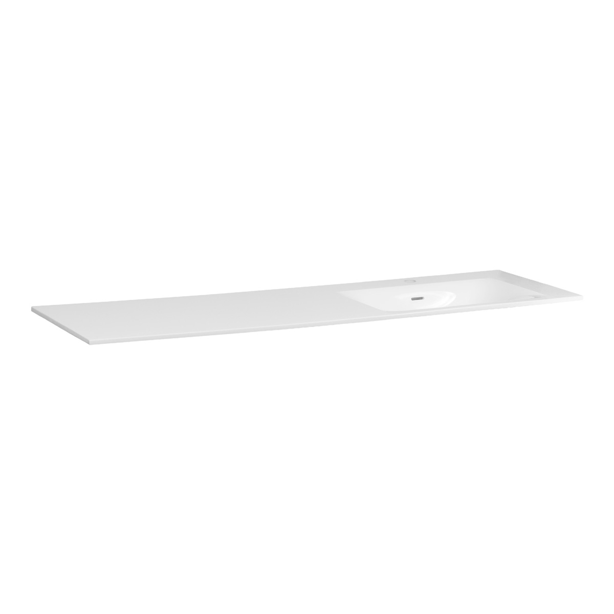 Brauer Glacier wastafel fine stone 160cm rechts zonder kraangat wit mat