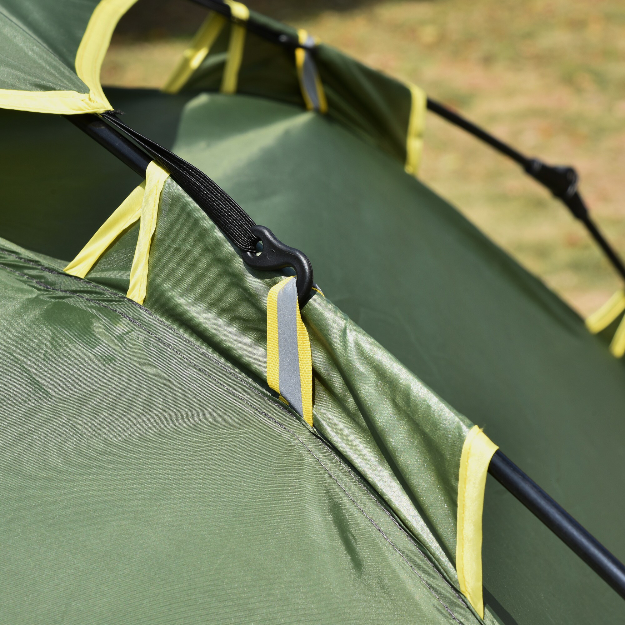Outsunny Quick-Up-Zelt für 2 Personen + 1 Kind dunkelgrün 210 x 210 x 140 cm (LxBxH)