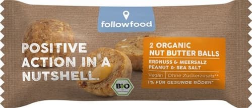 followfood Bio Nut Butter Ball Erdnuss & Meersalz