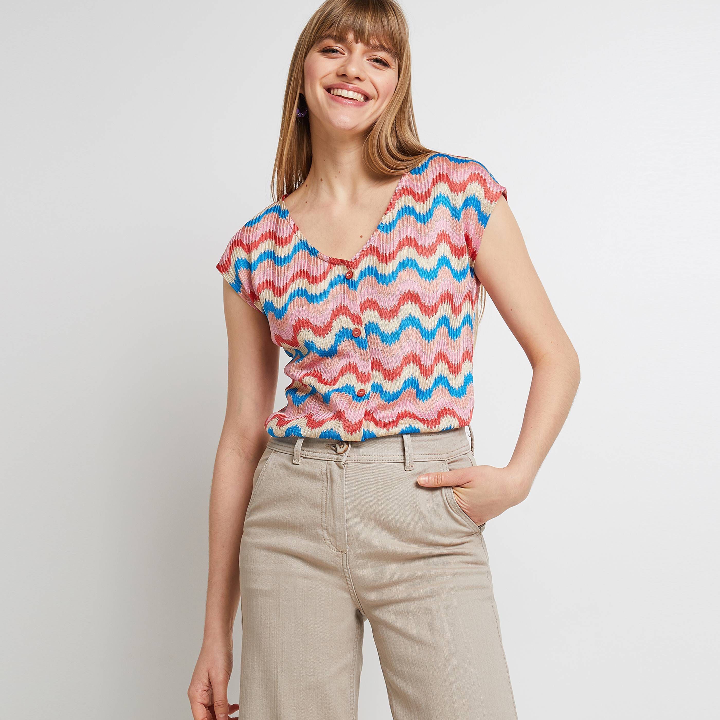 Tshirt gaufré femme - ROSE