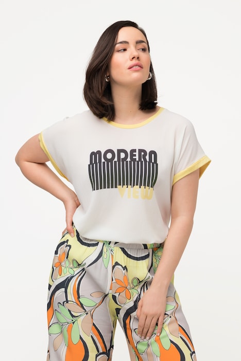 T-Shirt, Schriftmotiv, Oversized, Rundhals, Halbarm