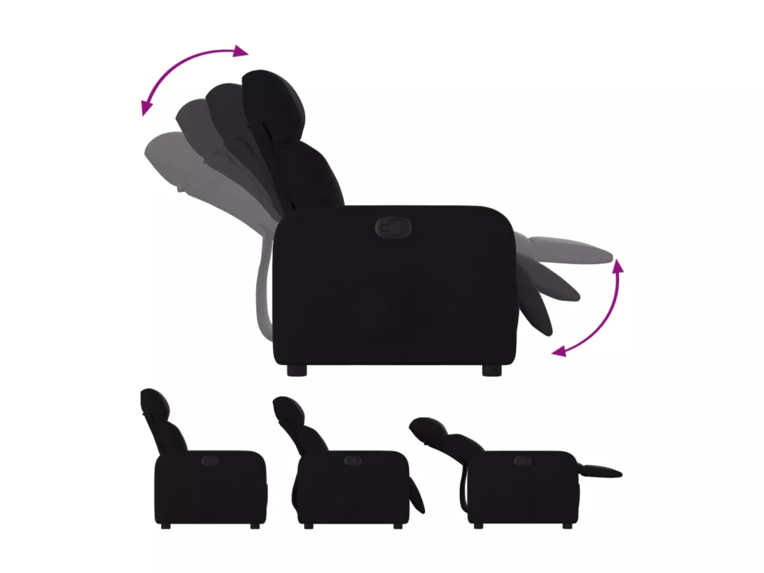 Fauteuil inclinable Noir Tissu