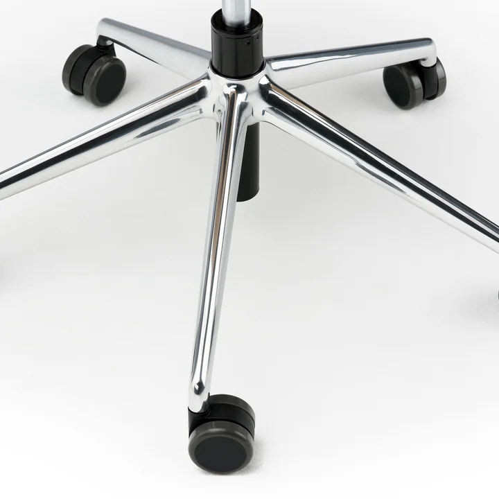 Thonet - S 220 DRW Drehstuhl mit Rollen, Eiche / Gestell Aluminium poliert