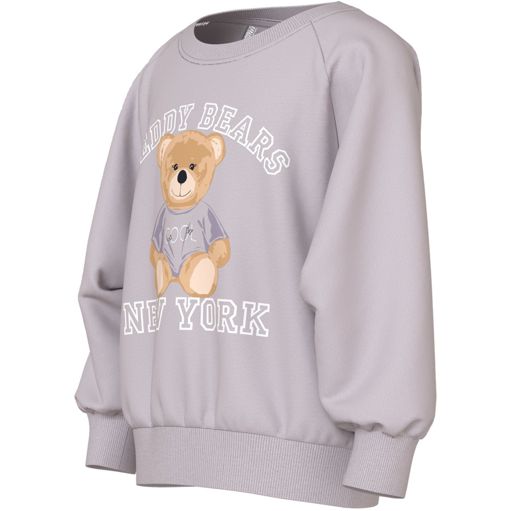 Køb Name It Lilac Marble Teddy Bear Nmfvenus Ls Nreg Sweat Unb