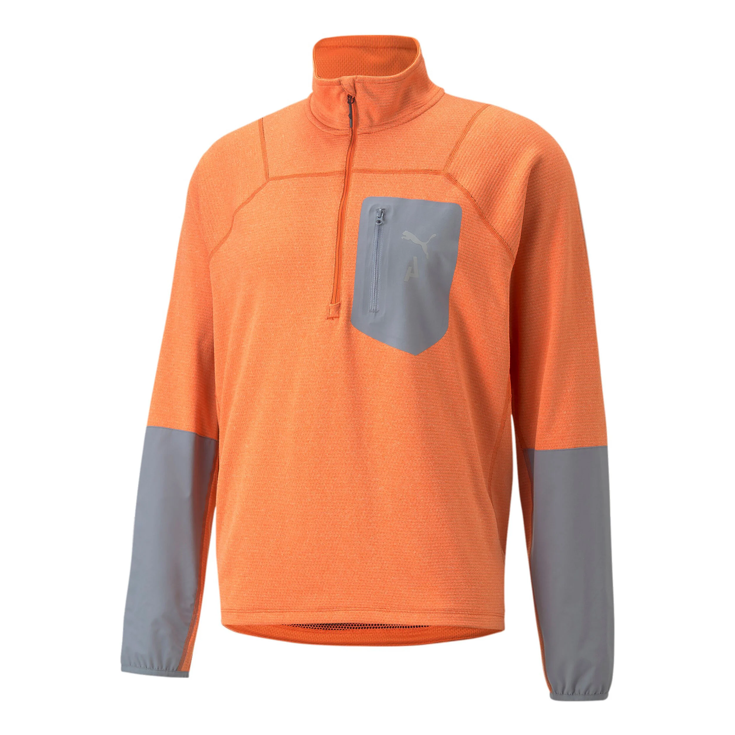 Puma Seasons Raincell Half-Zip Top De Course Hommes - Orange , Gris