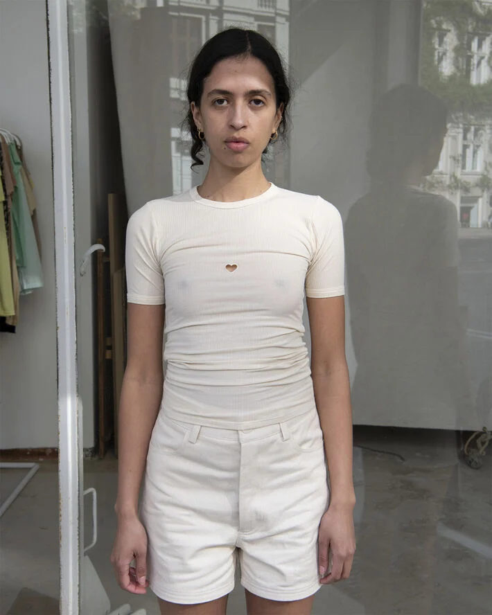 BASERANGE HEART SHORT SLEEVE Undyed