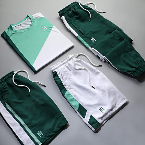 Short Jogging A Bandes 034 Blanc Vert