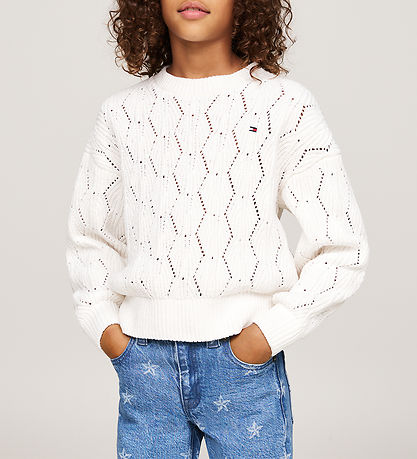 Tommy Hilfiger Bluse - Strick - Chenille - Ivory Petal