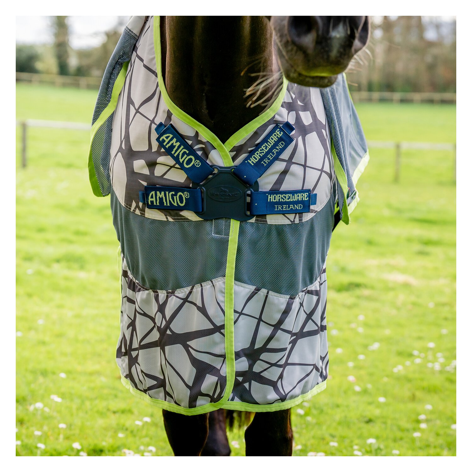 HORSEWARE AMIGO Weide- und Fliegendecke 3-in-1 Camofly - camoprint/lime