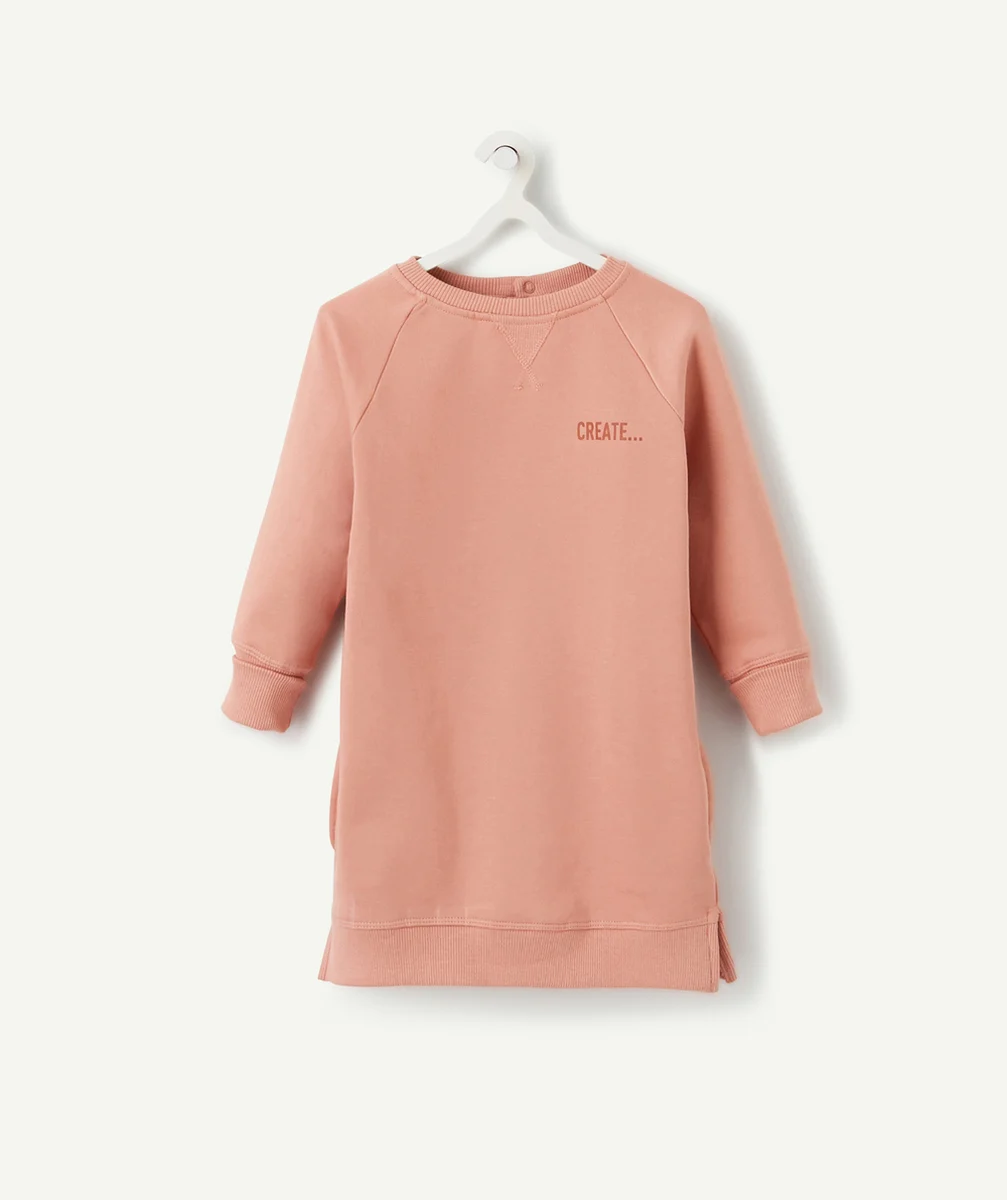 LA ROBE SWEAT VIEUX ROSE ÉVOLUTIVE EN COTON PIMA