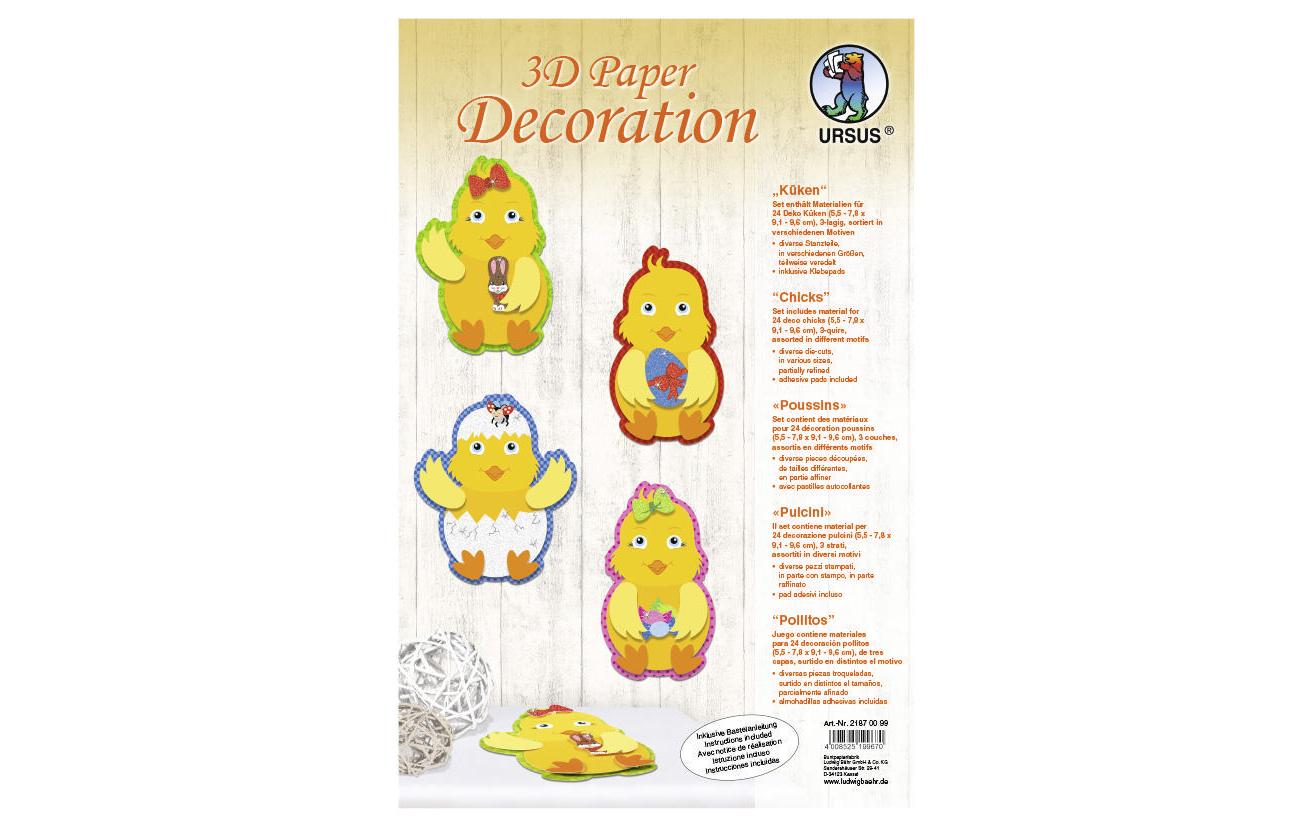 Bastelset 3D Küken, 24 StückBastelset