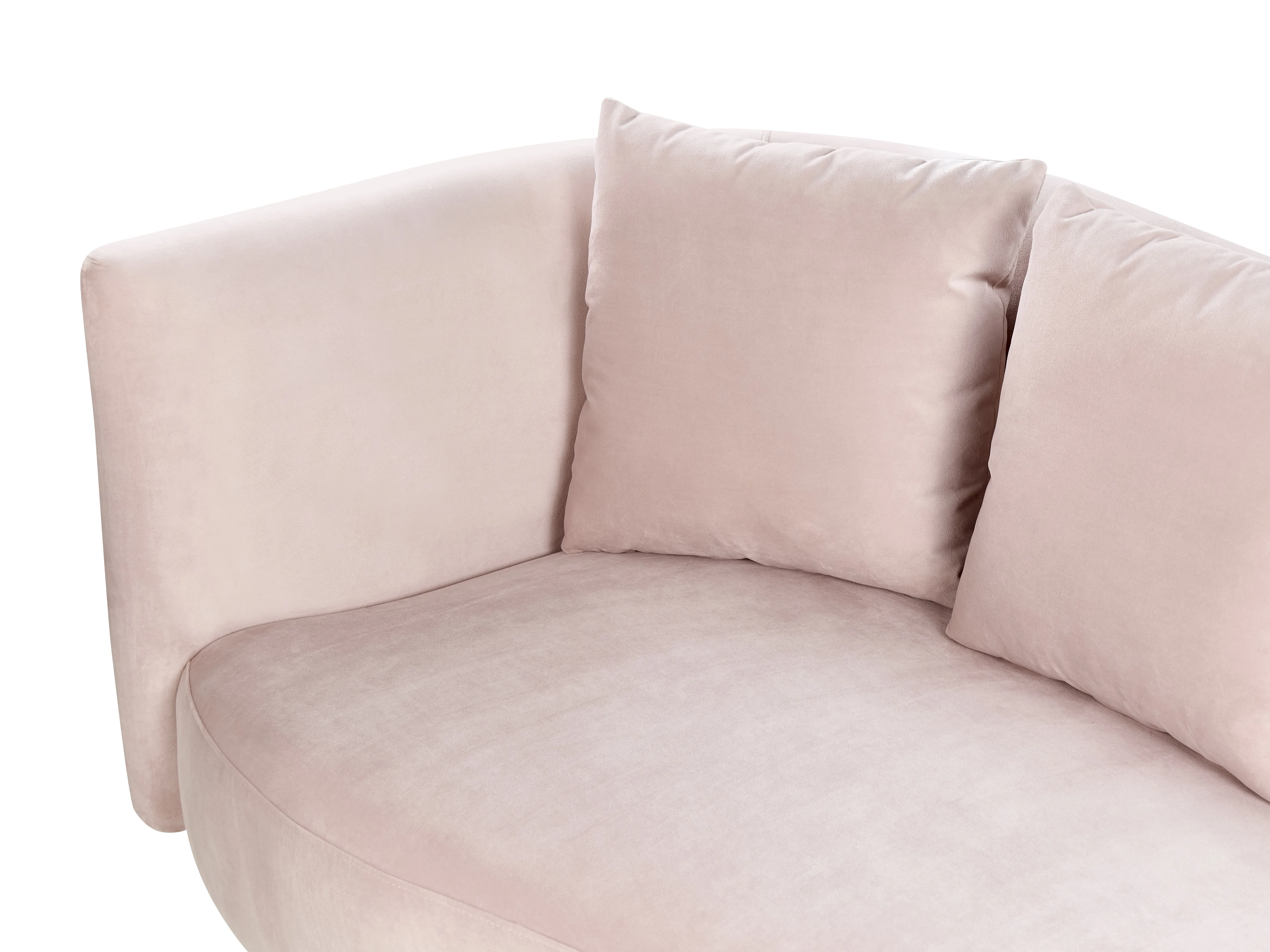 Linkszijdige chaise longue CHAUMONT Fluweel Pastelroze