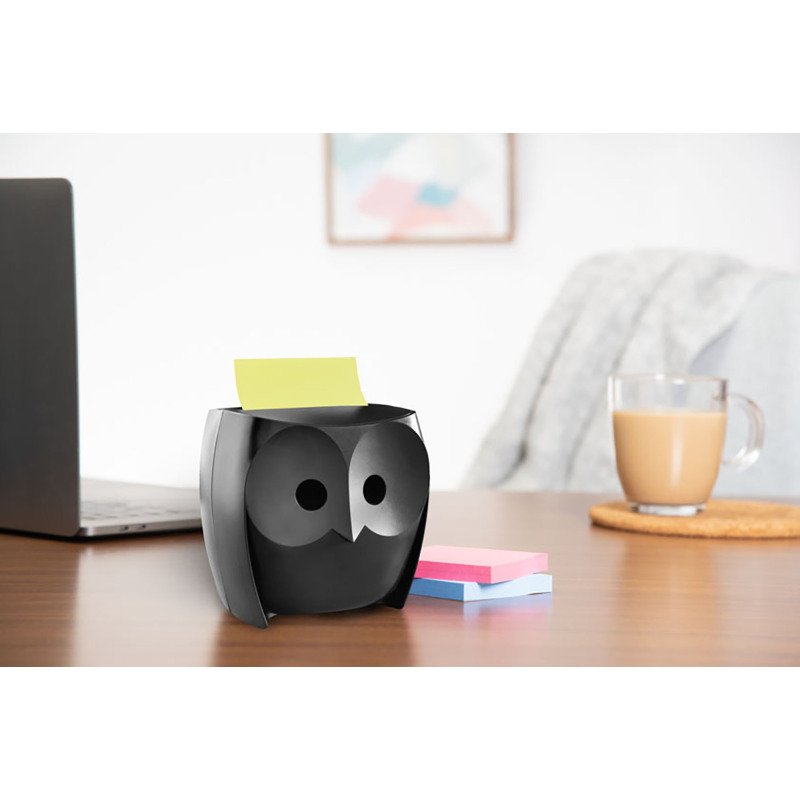 Distributeur Z-notes repositionnables chouette noire Post-it