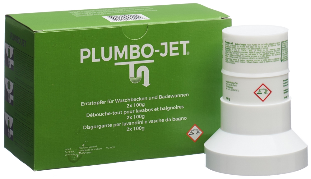 PLUMBO JET Ablaufreiniger<br>2 × 100 g, Granulat