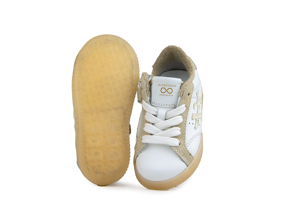 Pinocchio Sneaker Wit Beige Combi