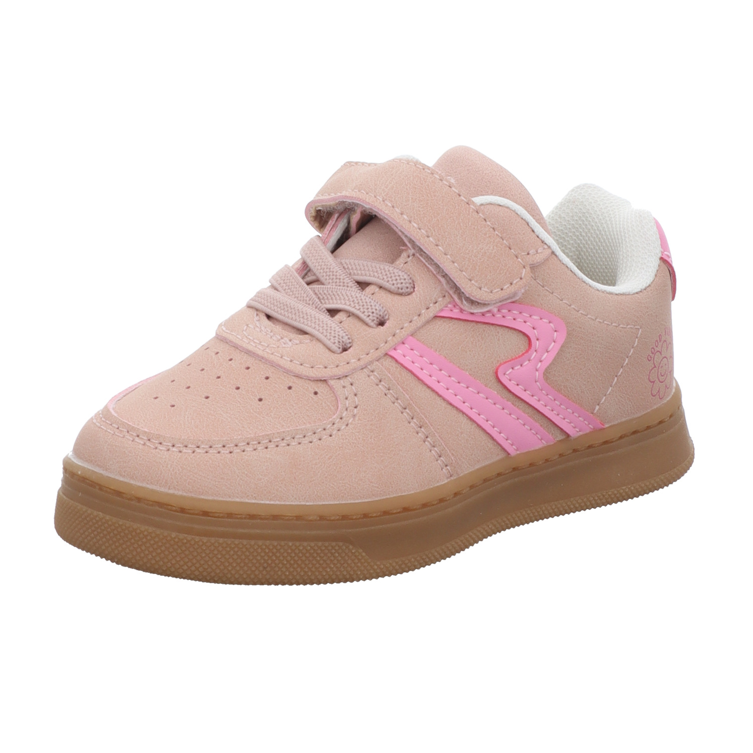 Sneakers Kinder-Mädchen-Sneaker-Slipper-Klettschuh Rosa-Pink-Beige
