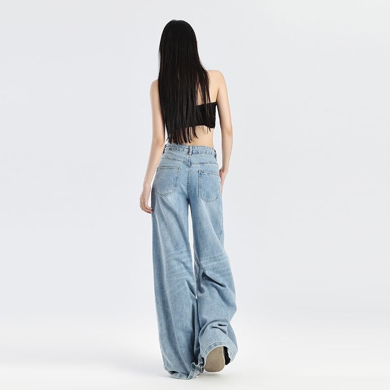 Denimot - Mid Rise Wide Leg Jeans (diverse designs)