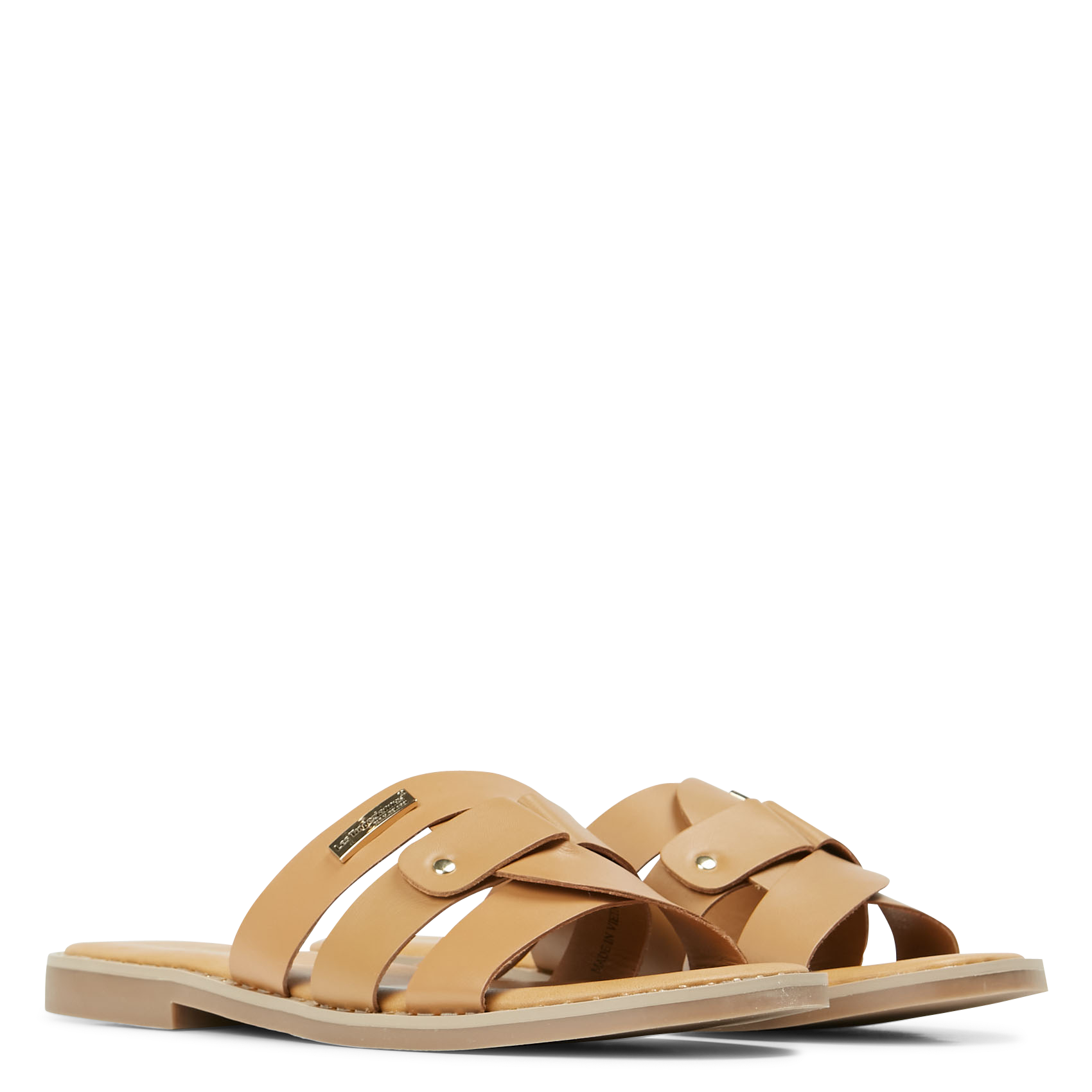 CAROLA - Mules plates à brides épaisses et entrelacées | Marron
