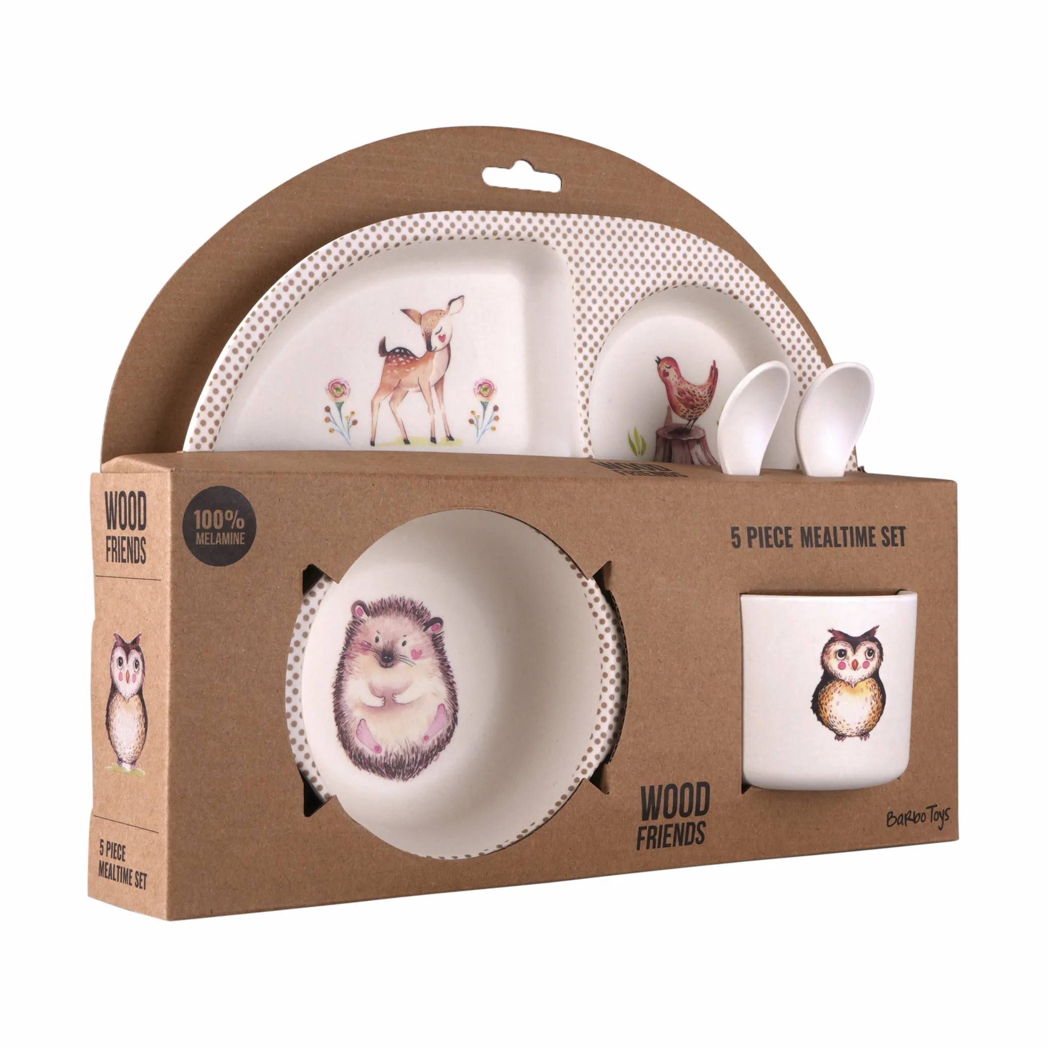 Barbo Toys Spisesæt Skovens Venner - 5 dele