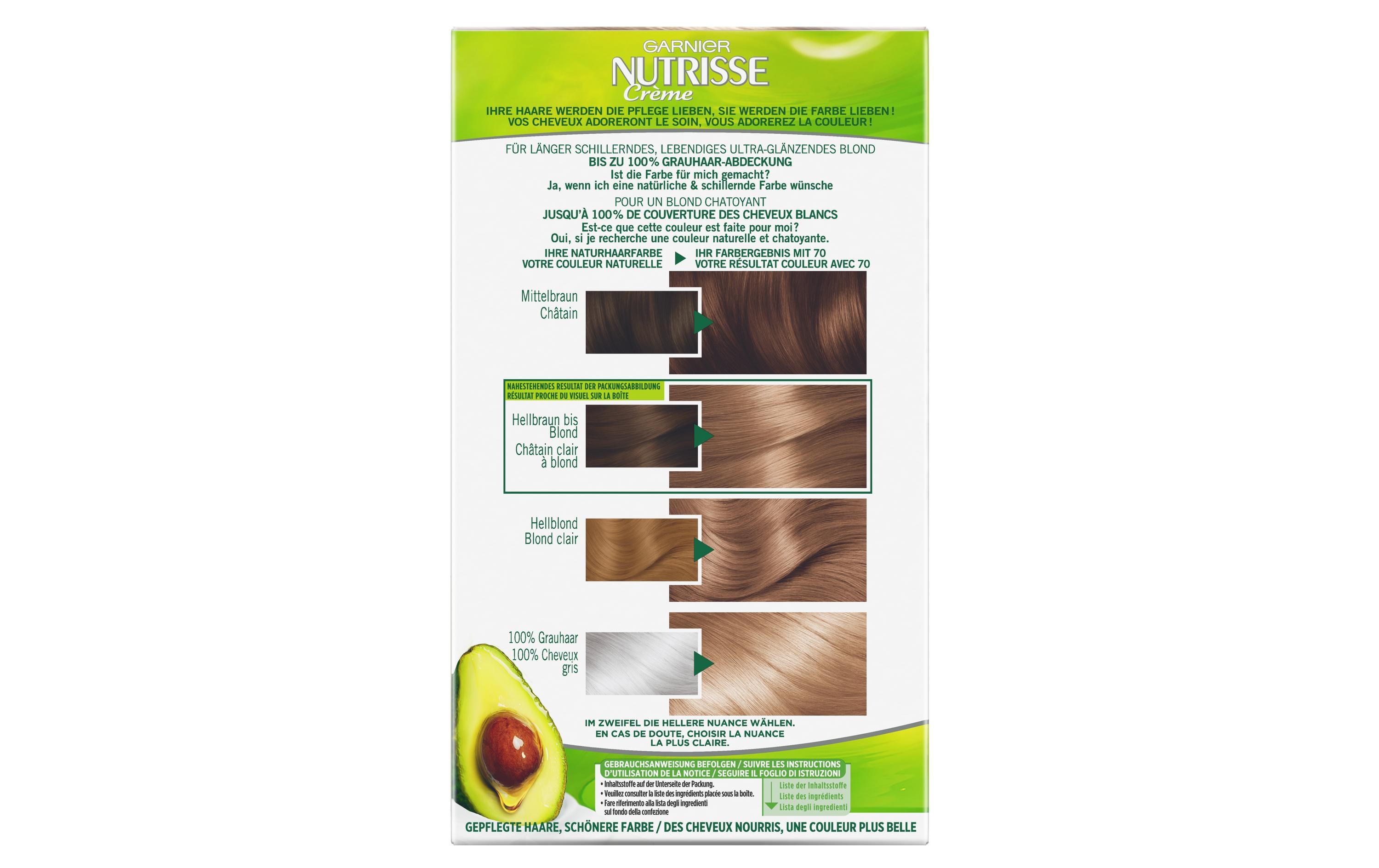 Haarcoloration Nutrisse Crème 70 MittelblondHaarfarbe