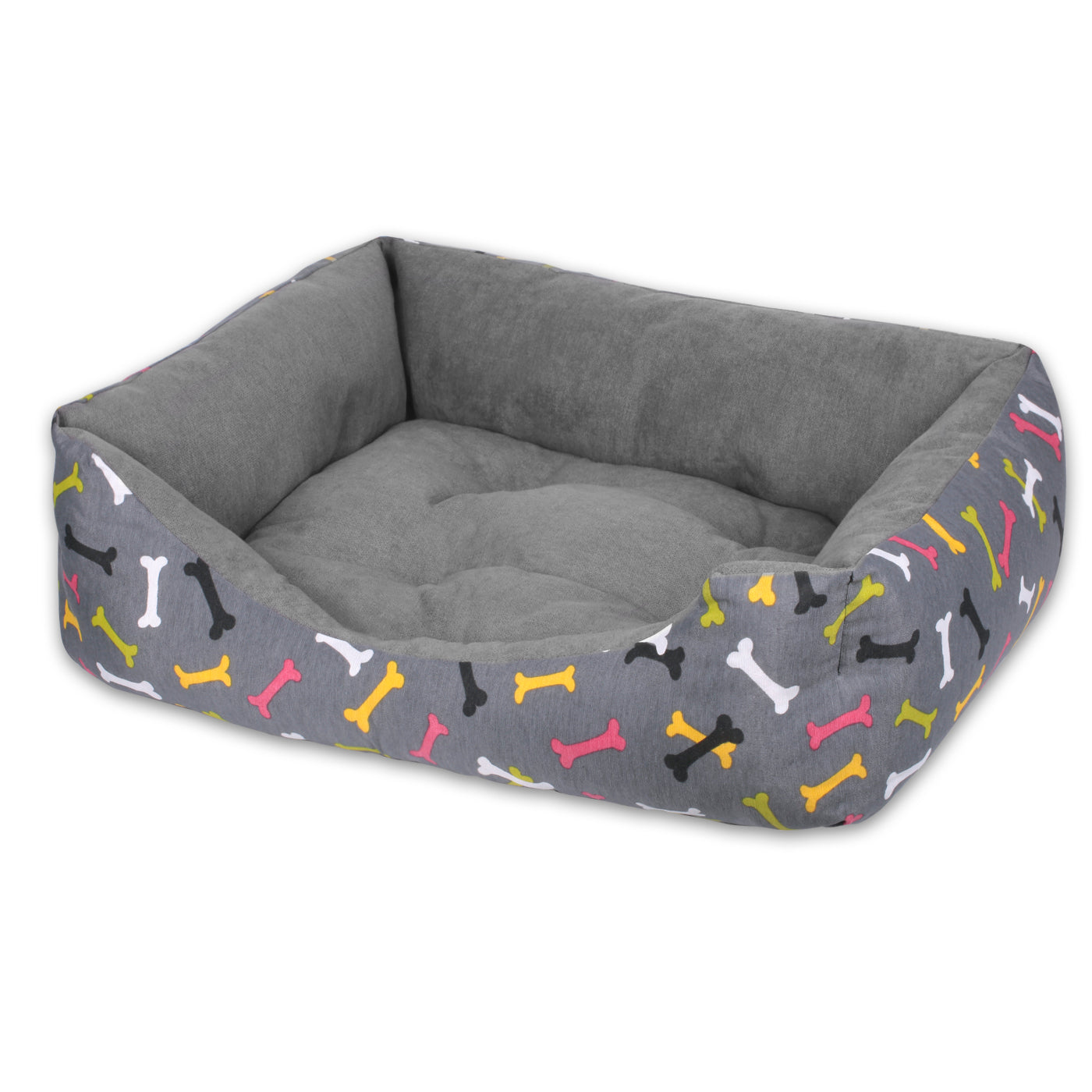 Cesta HOME MERCURY, cama confortável para cães, gatos e outros animais de estimação, com enchimento de fibra, resistente ao desgaste e durável (Grande, Ossos)