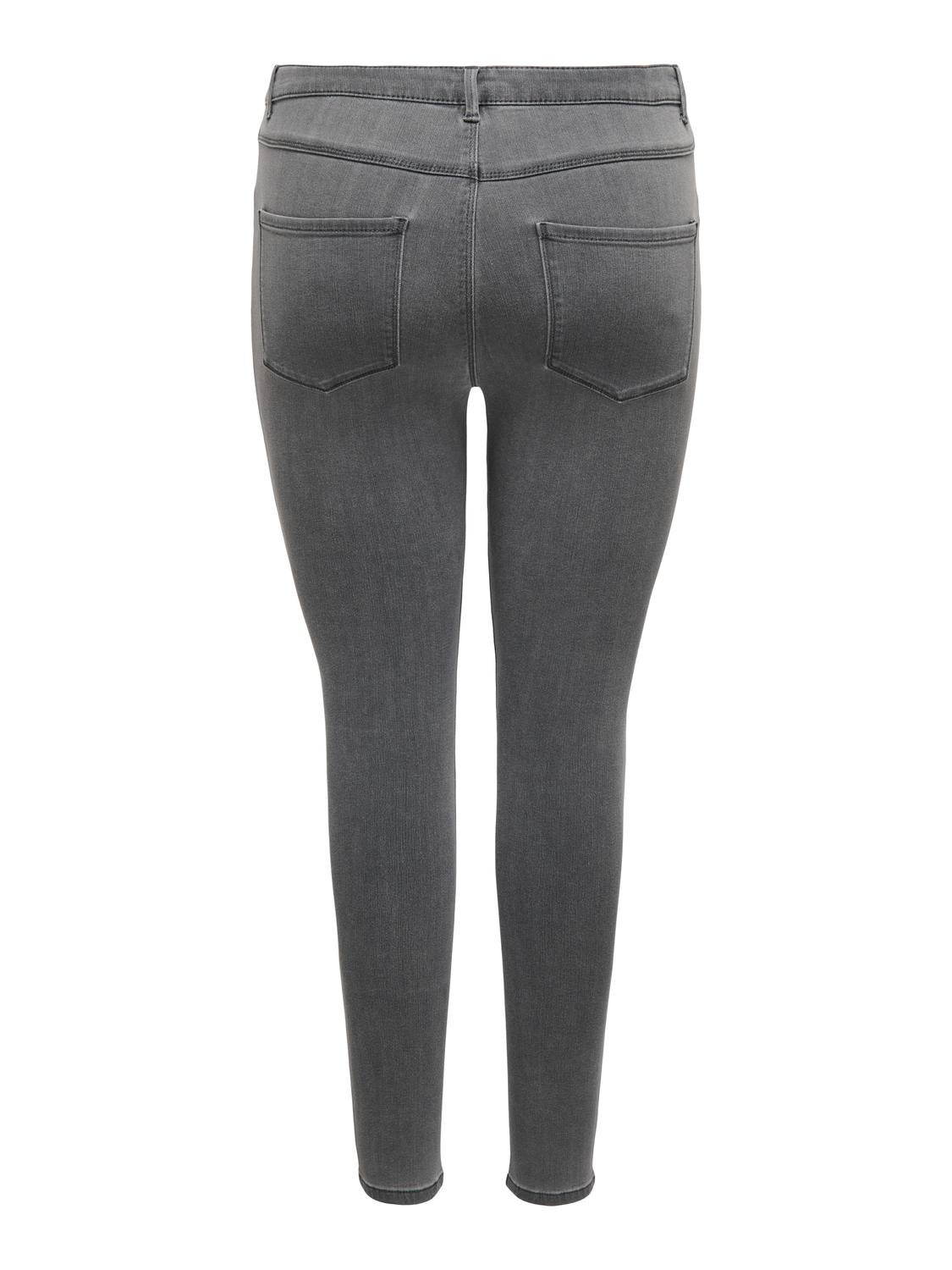 CARTHUNDER Hohe Taille Skinny Fit Jeans Medium Grey Denim