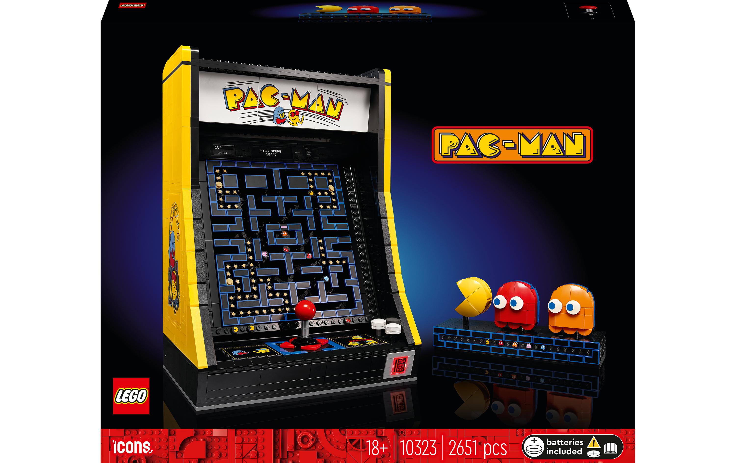 Icons PAC-MAN Spielautomat 10323<br>Premium-Bauset mit authentischen Details