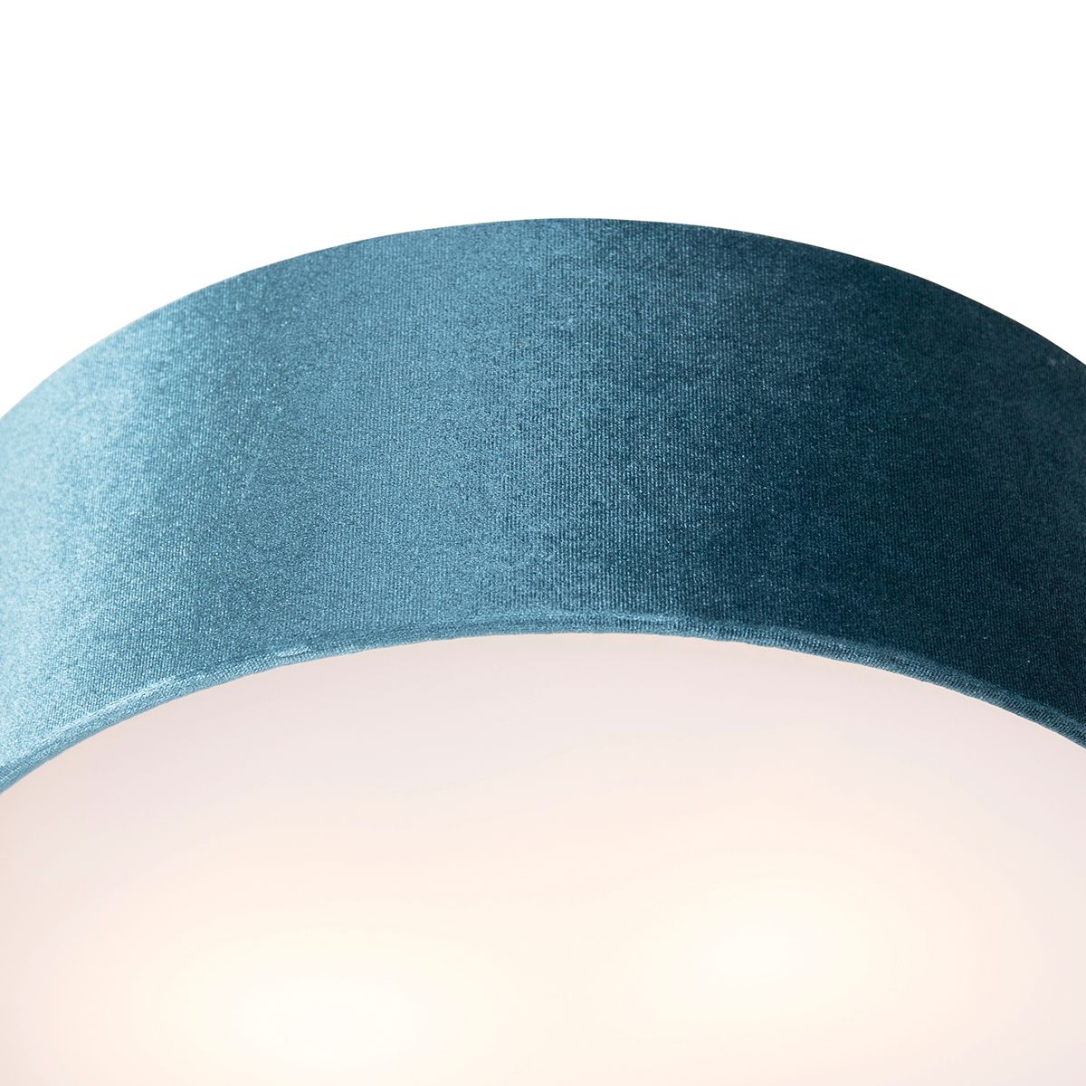Moderne plafondlamp blauw 30 cm met gouden binnenkant - Drum