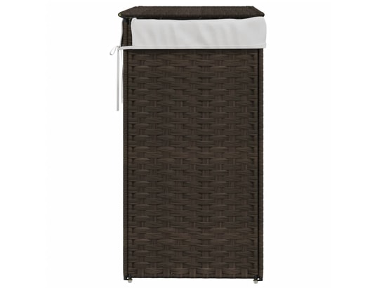 VIDAXL - Panier à linge avec couvercle marron foncé résine tressée