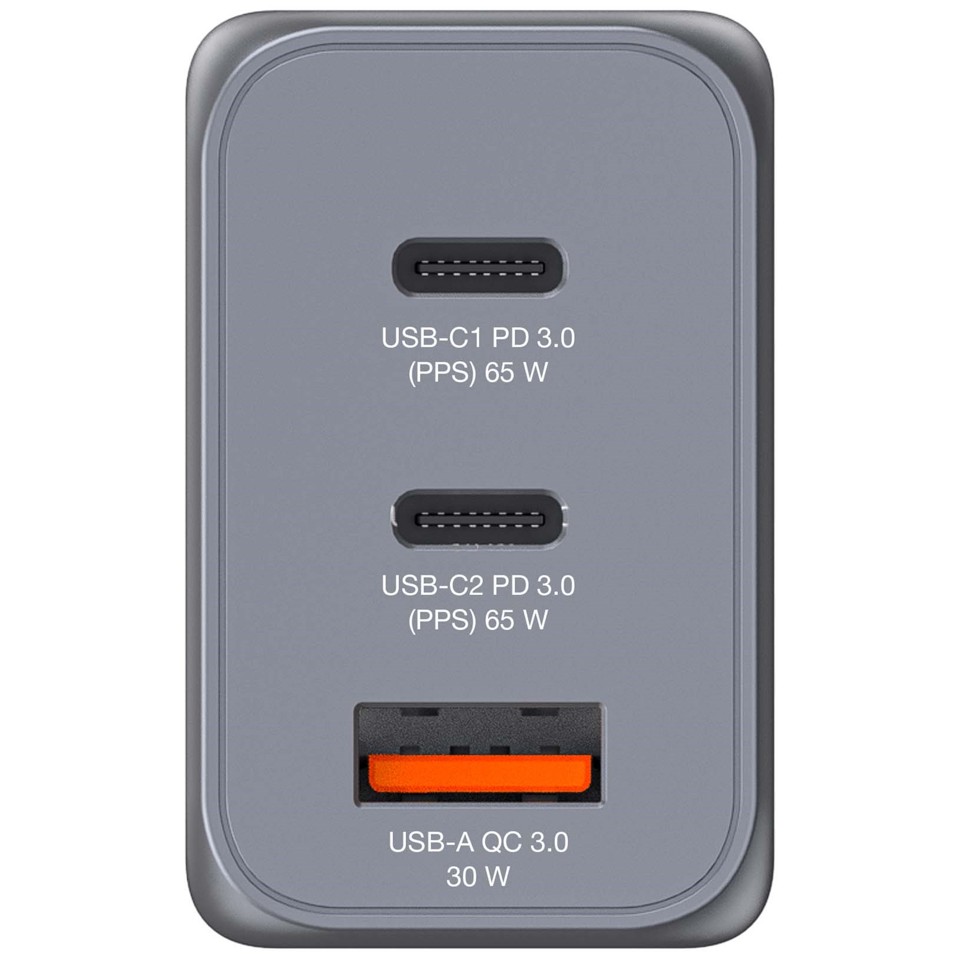 Verbatim - GNC-65 GaN oplader 3 port 65W USB-A/USB-C