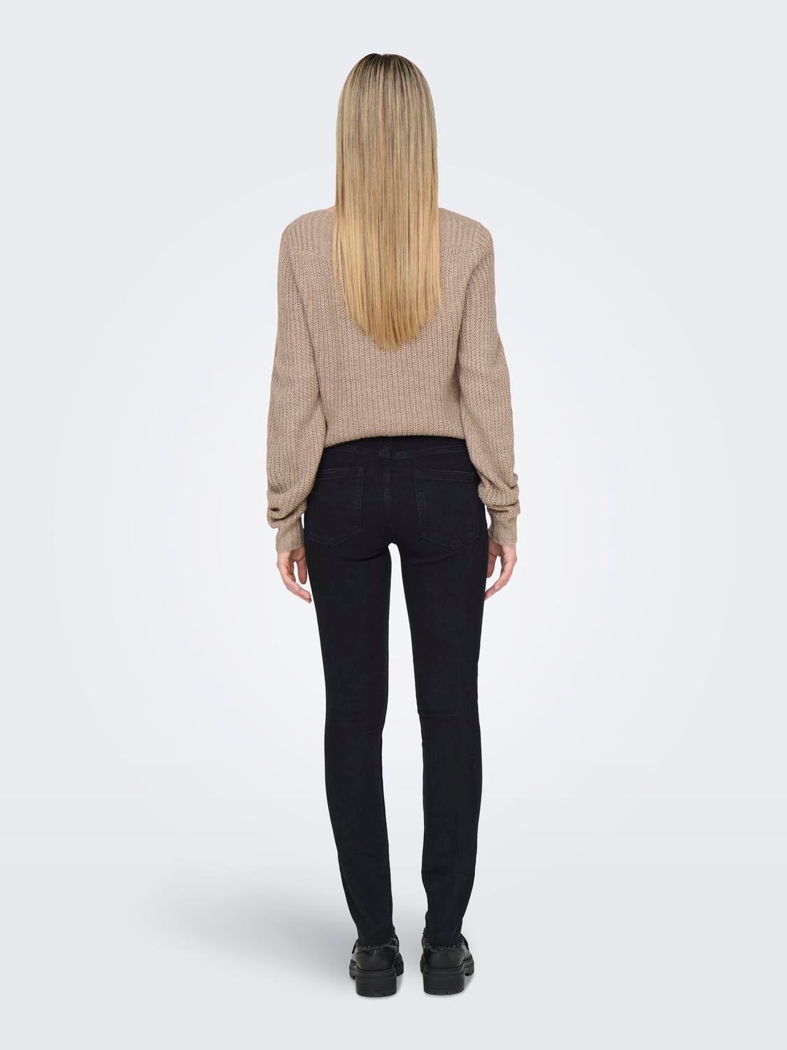 ONLHUSH Mittlere Taille Skinny Fit Jeans Black Denim