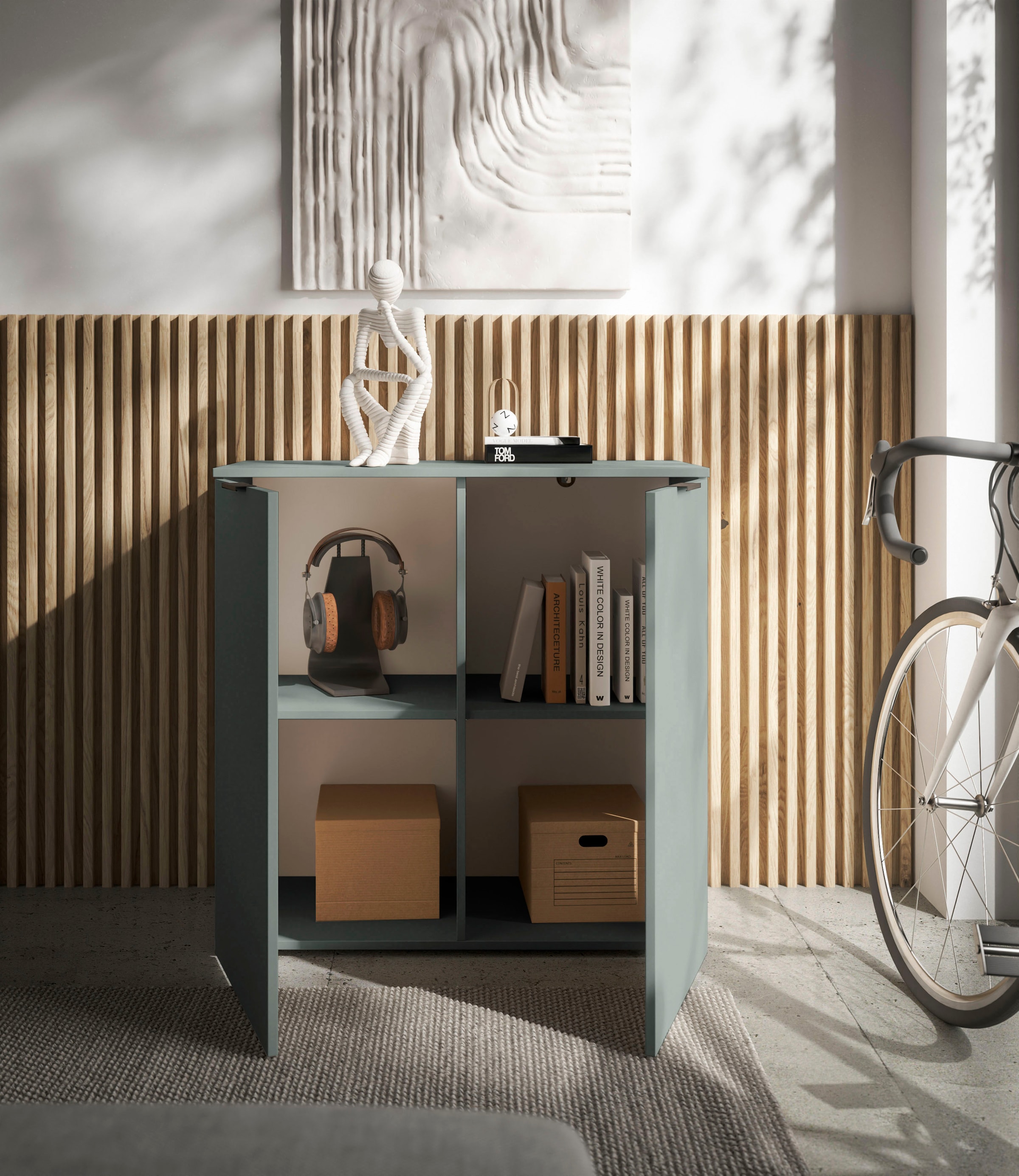 HBZ Sideboard »Linz Kommode, BxHxT 90x90x40cm« 1 Stk. tlg. Breite 90cm,Lip-Griff,Melaminbeschichtung