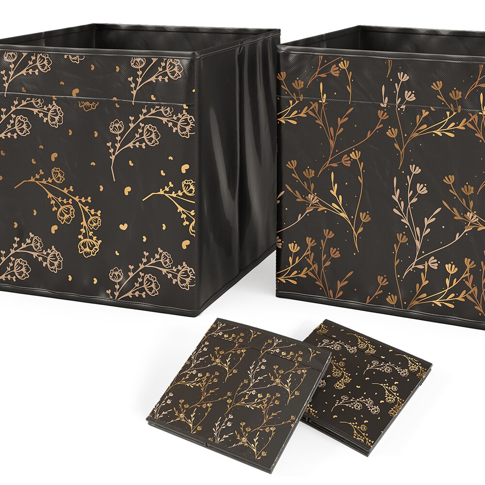 Vicco Raumteiler Würfelregal Standregal Tetra Schwarz Faltbox Wohnzimmer Regal 73x72 cm modern Ablage 4 Fächer Dekoregal Ordnerregal Aufbewahrung
