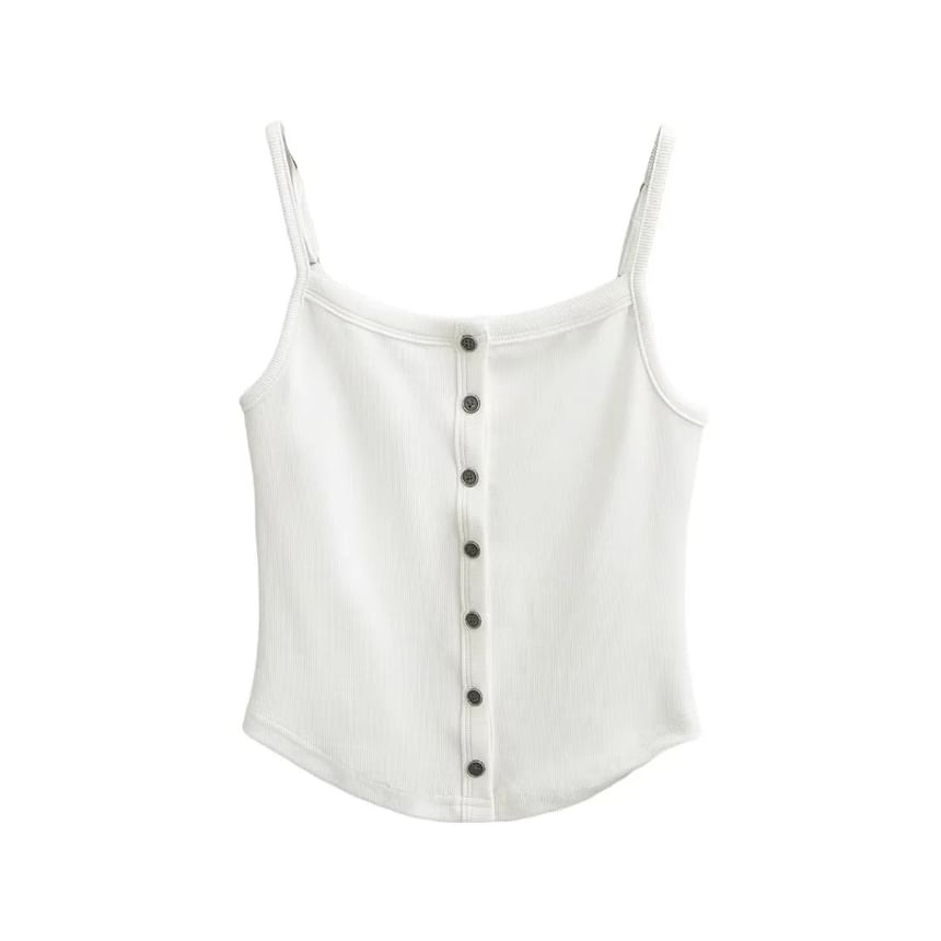 Asiris - Effen crop top met knoopjes en slim-fit