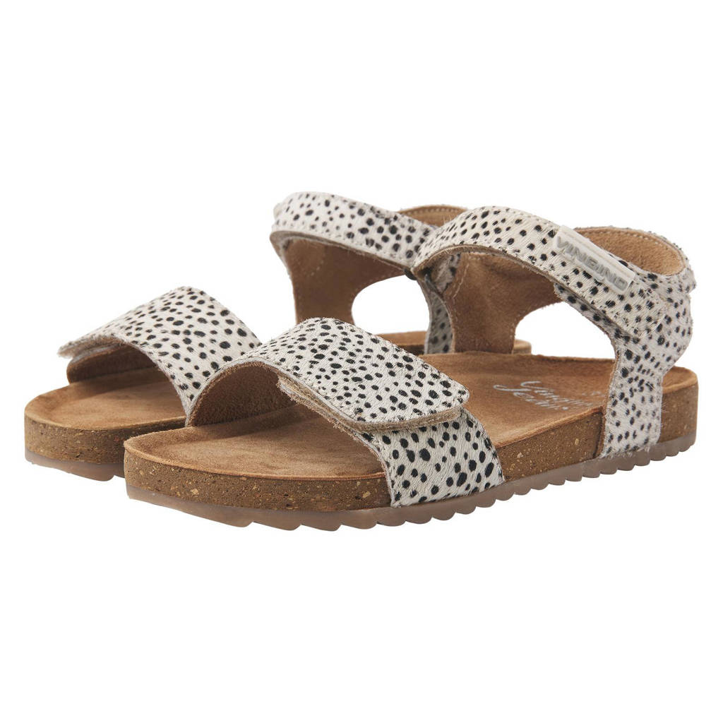 Vingino Tavileren sandalen met dierenprint wit/zwart