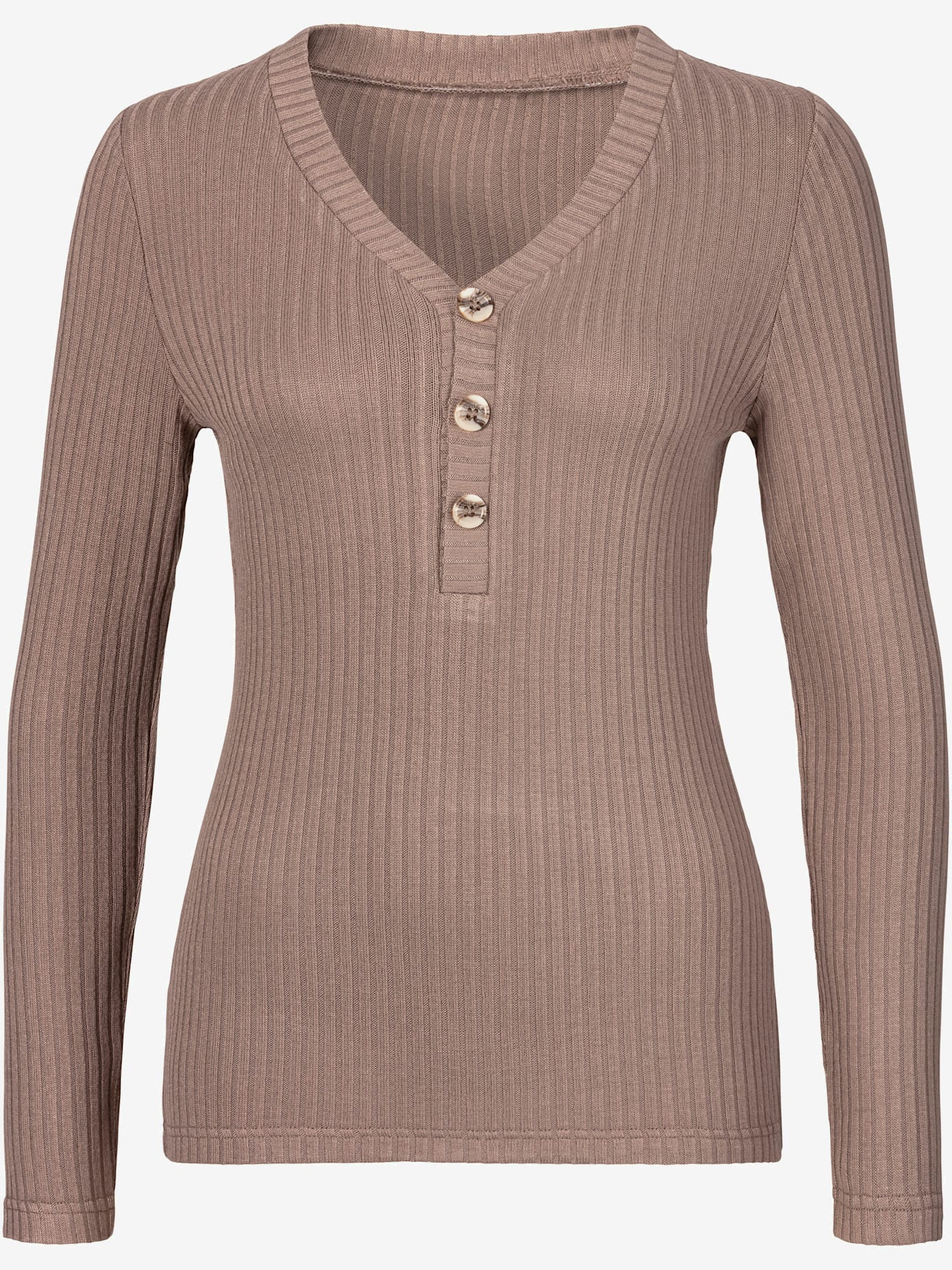 T-shirt manches longues patte de boutonnage devant