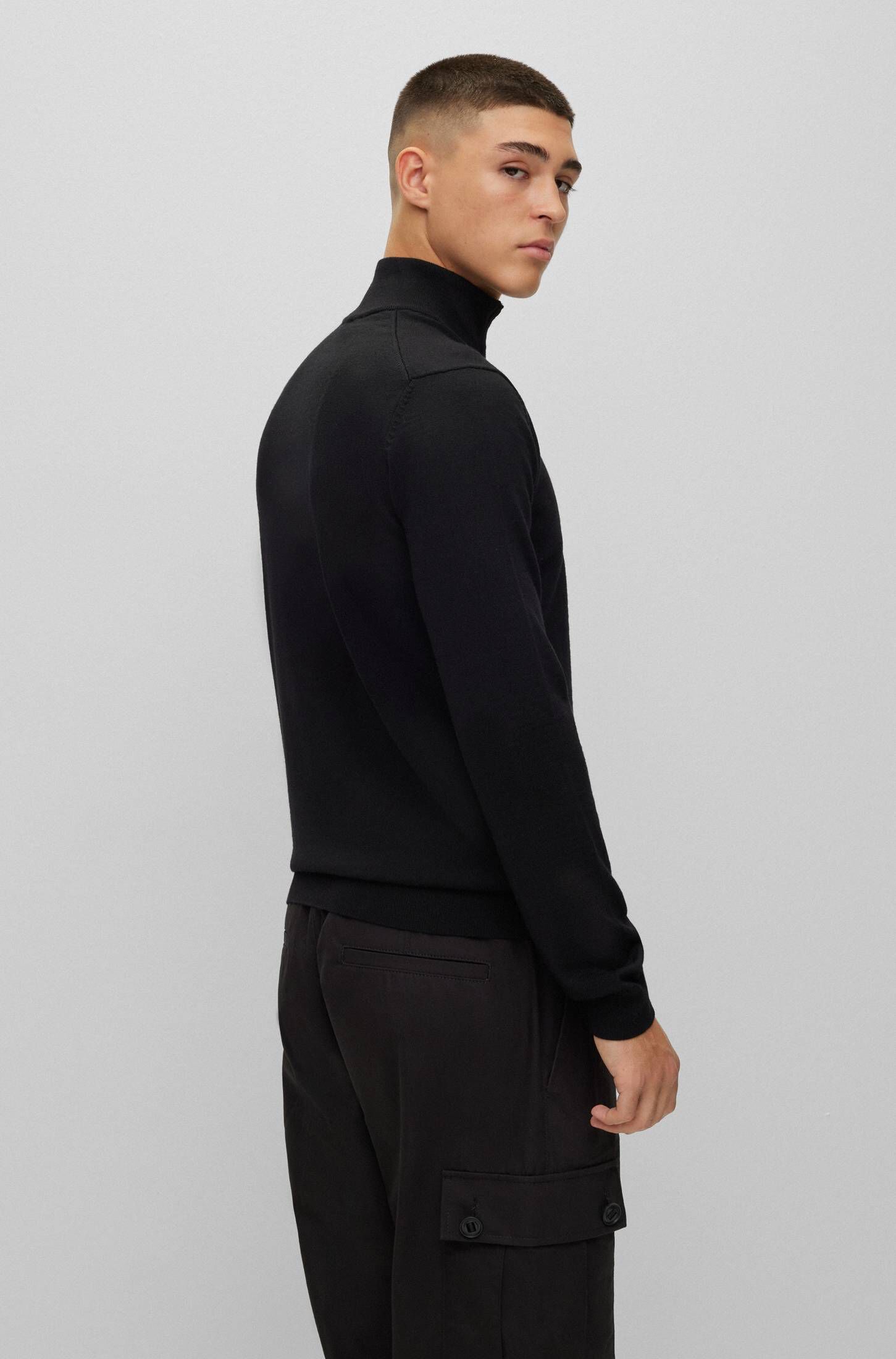 HUGO| Herren Strickpullover aus Wolle SAN-QUIRIN-M