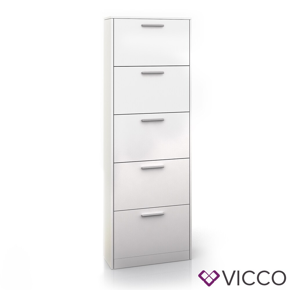 Vicco Schuhschrank Gizmo Schuhkipper Schuhregal Regal 5 FächerWeiß