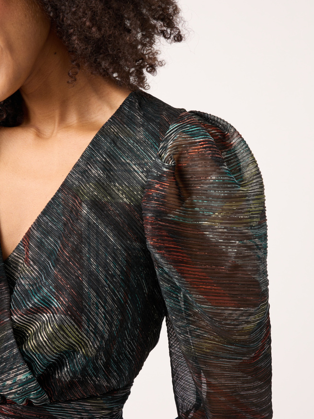 Robe avec détails fils métallisés