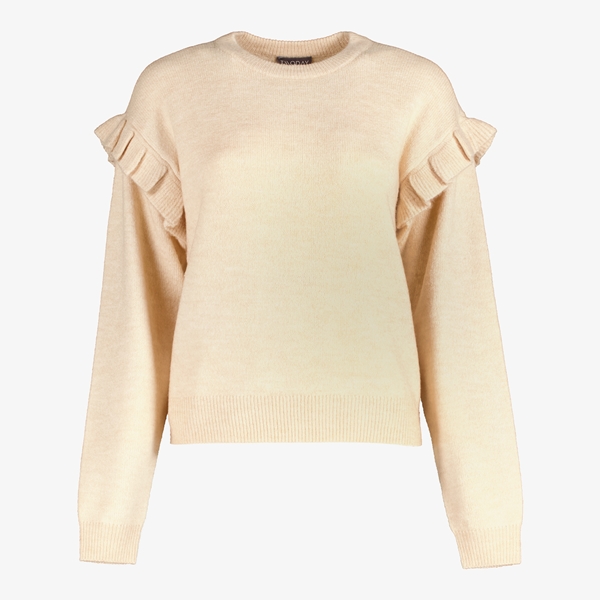 TwoDay dames trui met ruches beige