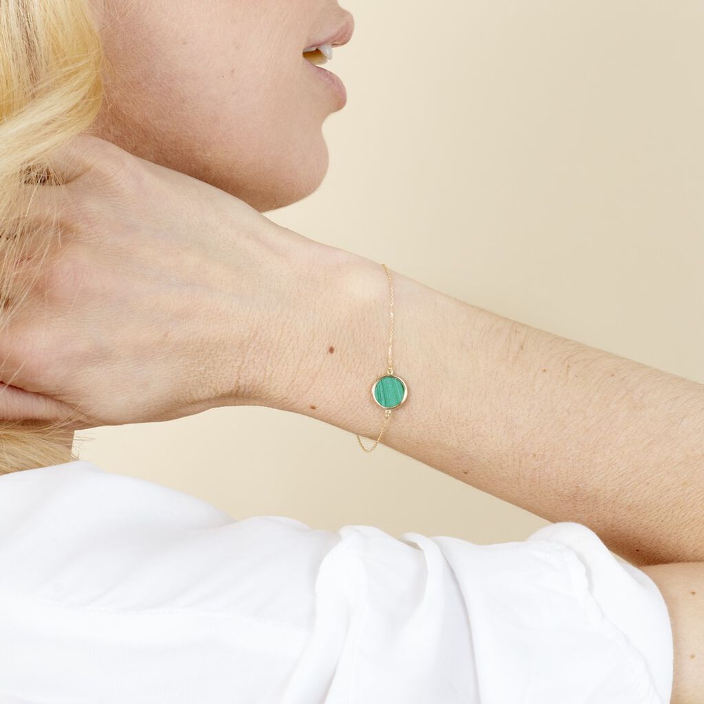 Bracelet Florica Or Jaune Malachite